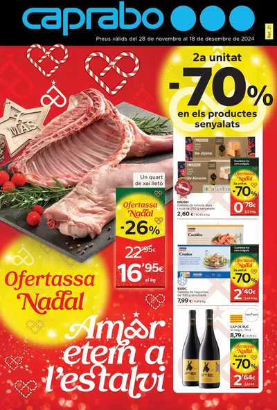 Catálogo Caprabo en Cervera | 2a Unitat -70% | 28/11/2024 - 18/12/2024