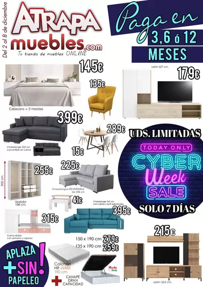 Ofertas de Hogar y Muebles en Valencia | Paga en 3, 6 o 12 meses de ATRAPAmuebles | 2/12/2024 - 8/12/2024