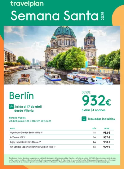 Ofertas de Viajes en Cornellà | Travelplan Berlín DESDE 932€ de Travelplan | 3/12/2024 - 4/1/2025