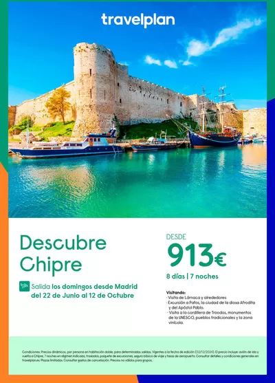 Ofertas de Viajes en Cornellà | Travelplan CHIPRE DESDE 913€ de Travelplan | 3/12/2024 - 4/1/2025