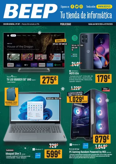 Ofertas de Informática y Electrónica en Cervera | Catálogo de Ofertas  de Beep | 13/12/2024 - 7/1/2025