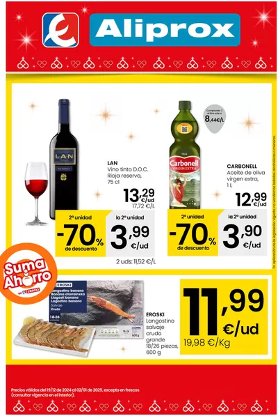 Catálogo Eroski en Villanúa | 2a unidad -70% de descuento Aliprox | 19/12/2024 - 2/1/2025