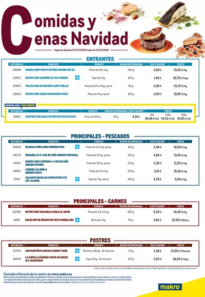 Catálogo Makro en Adeje | Selección Comidas y Cenas Navidad Canarias | 18/12/2024 - 23/12/2024