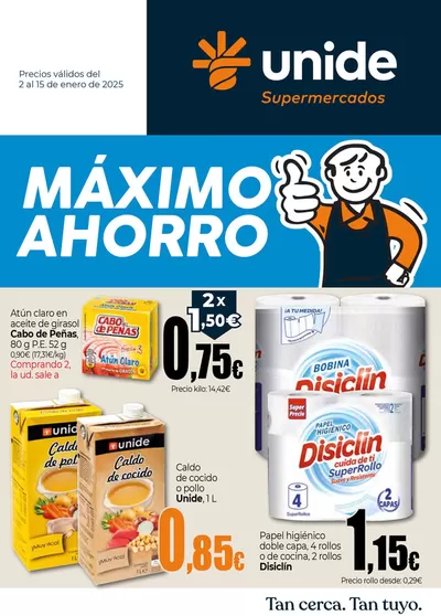 Catálogo Unide Supermercados en Arucas | Máximo Ahorro UNIDE Supermercados Canarias | 2/1/2025 - 15/1/2025