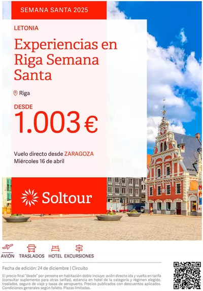 Ofertas de Viajes en Tarragona | Riga desde 1.003€  de Soltour | 24/12/2024 - 31/1/2025