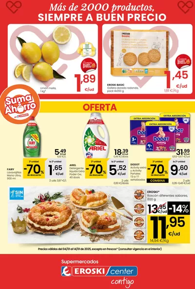 Catálogo Eroski en Graón | Más de 2000 productos, SIEMPRE A BUEN PRECIO EROSKI CENTER | 4/1/2025 - 14/1/2025