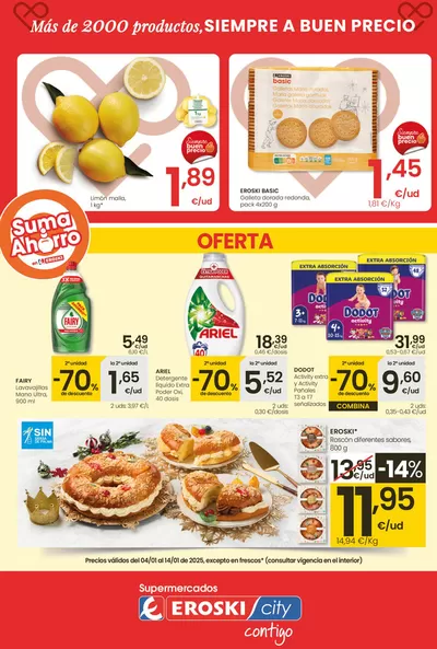 Catálogo Eroski en Tudela | Más de 2000 productos, SIEMPRE A BUEN PRECIO EROSKI CITY | 4/1/2025 - 14/1/2025