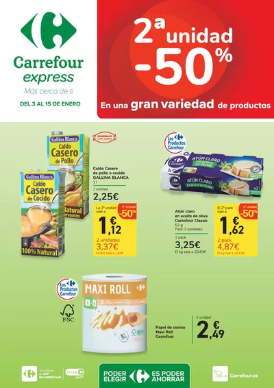 Catálogo Carrefour Express en Santander | 2ªud. Al -50% | 3/1/2025 - 15/1/2025