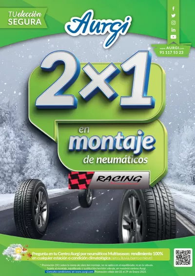 Ofertas de Coches, Motos y Recambios en Perales de Tajuña | 2x1 en montaje de neumáticos de Aurgi | 3/1/2025 - 29/1/2025