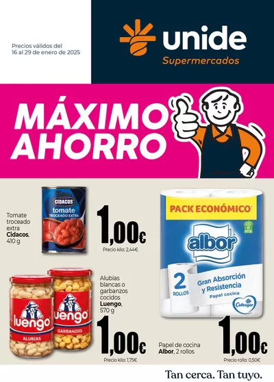 Catálogo Unide Supermercados en Candelaria | Máximo Ahorro UNIDE Supermercados Canarias | 16/1/2025 - 29/1/2025