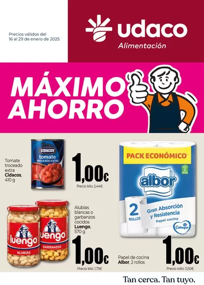 Ofertas de Hiper-Supermercados en San Sebastián de la Gomera | Máximo Ahorro UDACO Canarias de UDACO | 16/1/2025 - 29/1/2025