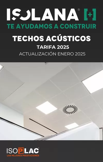 Catálogo Isolana en Cazalegas | TECHOS ACÚSTICOS – TARIFA ISOLANA 2025 | 8/1/2025 - 31/1/2025