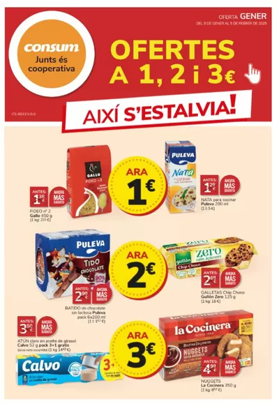 Catálogo Consum en Picanya | Ofertes A 1, 2 i 3€  | 9/1/2025 - 5/2/2025