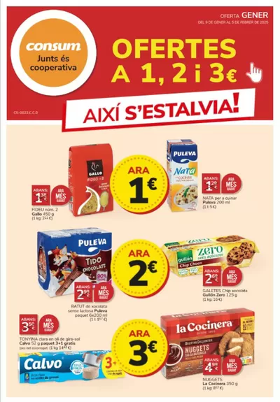 Catálogo Consum en Barcelona | Ofertes A 1, 2 i 3€  | 9/1/2025 - 5/2/2025