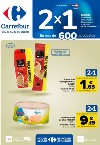 Catálogo Carrefour en Islantilla | 2x1 | 16/1/2025 - 27/1/2025