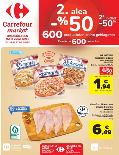 Catálogo Carrefour Market en Sopelana | 2° unidad al 50% | 16/1/2025 - 27/1/2025