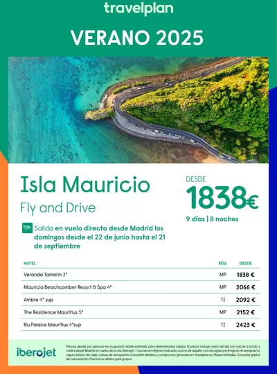 Ofertas de Viajes en Sant Llorenç des Cardassar | Travelplan Mauricio de Travelplan | 15/1/2025 - 28/2/2025