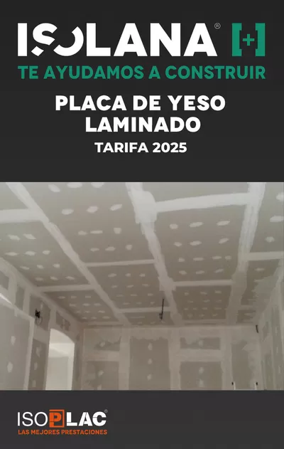 Catálogo Isolana en Cazalegas | PLACA DE YESO LAMINADO – TARIFA ISOLANA 2025 | 15/1/2025 - 31/7/2025