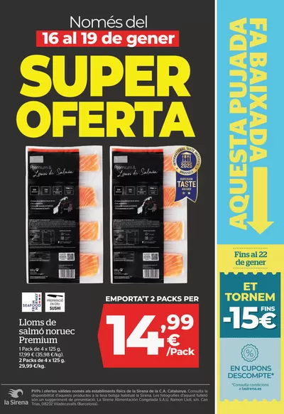 Ofertas de Hiper-Supermercados en Móra d Ebre | Super Oferta de La Sirena | 16/1/2025 - 19/1/2025