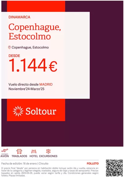 Ofertas de Viajes en Moraleja | Copenhague, Estocolmo desde 1.144€ de Soltour | 16/1/2025 - 7/2/2025