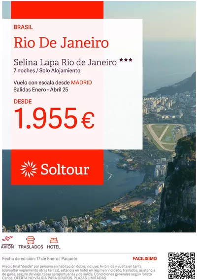 Ofertas de Viajes en Teo | Rio De Janeiro desde 1.955€ de Soltour | 17/1/2025 - 31/1/2025