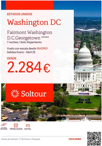 Ofertas de Viajes en Teo | Washington DC desde 2.284€ de Soltour | 17/1/2025 - 31/1/2025