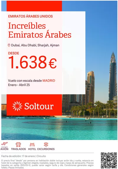 Ofertas de Viajes en Teo | Increíbles Emiratos Árabes desde 1.638€ de Soltour | 17/1/2025 - 31/1/2025