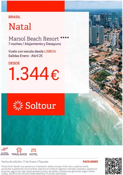 Ofertas de Viajes en Teo | Brasil Natal desde 1.344€ de Soltour | 17/1/2025 - 31/1/2025