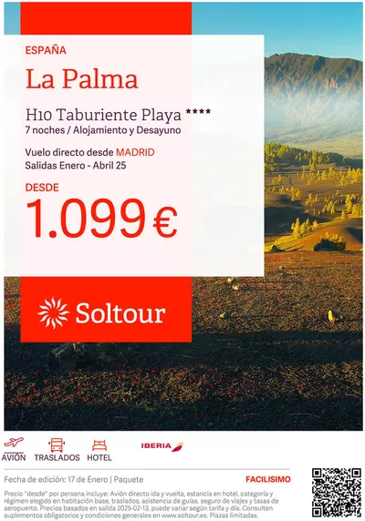 Ofertas de Viajes en Teo | La Palma desde 1.099€ de Soltour | 17/1/2025 - 31/1/2025