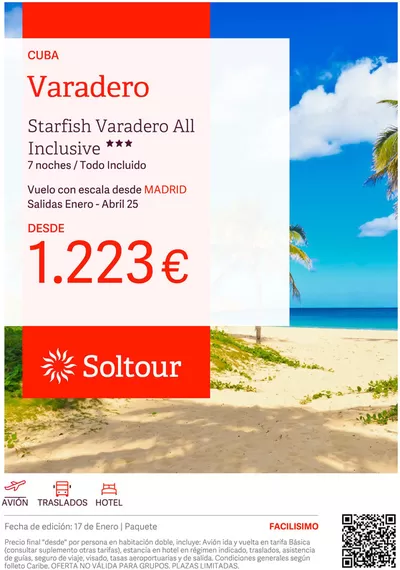 Ofertas de Viajes en Teo | Cuba Varadero desde 1.223€ de Soltour | 17/1/2025 - 31/1/2025