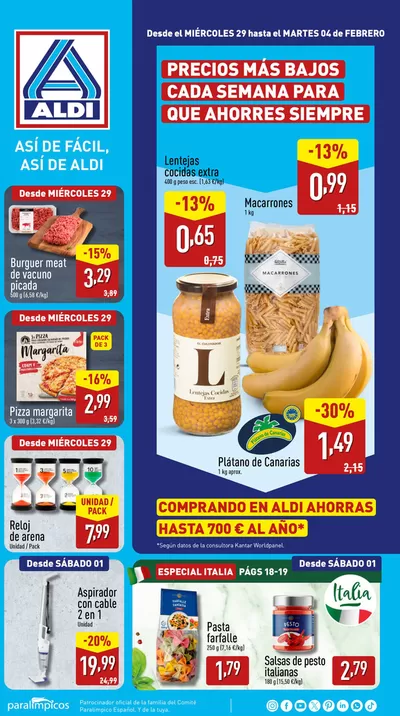 Ofertas de Hiper-Supermercados en Melilla | Así de fácil, así de Aldi de ALDI | 29/1/2025 - 4/2/2025