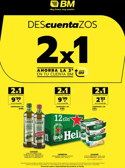 Catálogo BM Supermercados en Lekunberri | Descuentazos 2x1 | 29/1/2025 - 11/2/2025