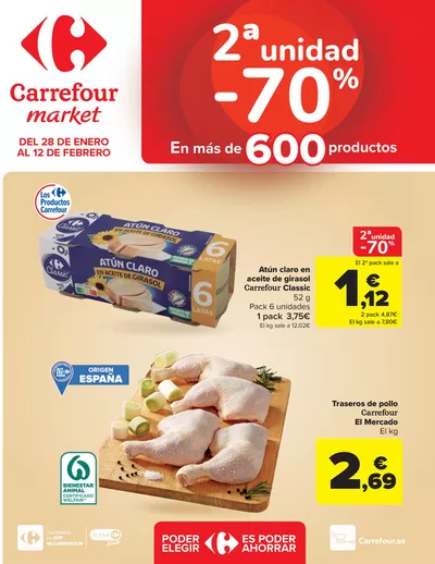 Ofertas de Hiper-Supermercados en Xirivella |  2° unidad al 70% de Carrefour Market | 28/1/2025 - 12/2/2025