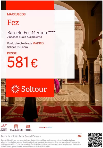 Ofertas de Viajes en Zaragoza | Fez desde 581€ de Soltour | 24/1/2025 - 31/1/2025