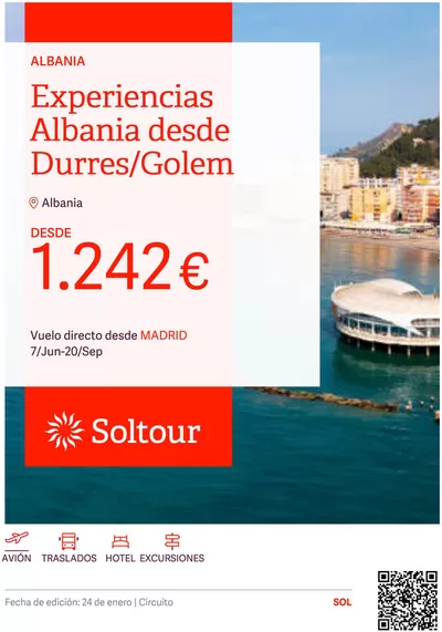 Ofertas de Viajes en Zaragoza | Experiencias Albania desde Durres/Golem desde 1.242€ de Soltour | 24/1/2025 - 31/1/2025