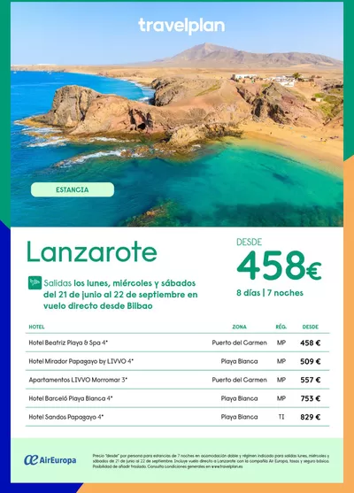 Ofertas de Viajes en Segovia | Travelplan Lanzarote de Travelplan | 27/1/2025 - 25/2/2025