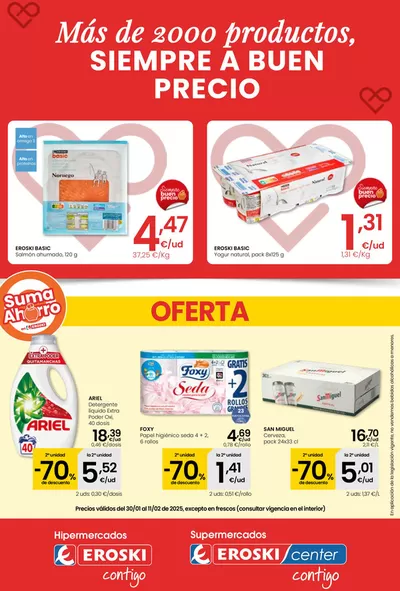 Catálogo Eroski en Laredo | Más de 2000 productos, SIEMPRE A BUEN PRECIO HIPERMERCADOS EROSKI | 30/1/2025 - 11/2/2025