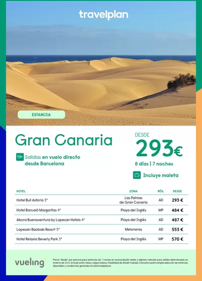 Ofertas de Viajes en Humanes de Madrid | Travelplan Gran Canaria de Travelplan | 28/1/2025 - 15/2/2025