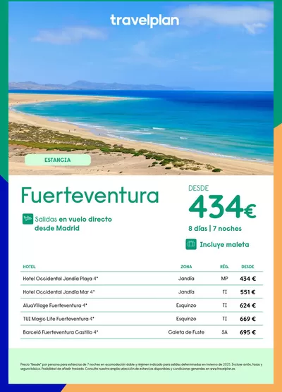 Ofertas de Viajes en Humanes de Madrid | Travelplan Fuerteventura de Travelplan | 28/1/2025 - 13/2/2025