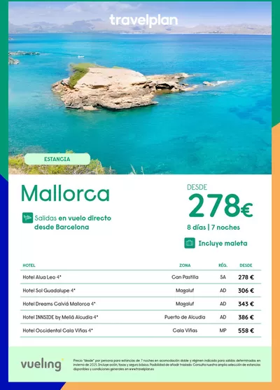 Ofertas de Viajes en Humanes de Madrid | Travelplan Mallorca de Travelplan | 28/1/2025 - 14/2/2025