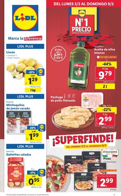 Ofertas de Hiper-Supermercados en Alaior | FOOD versions: № 1 PRECIO - Ofertas válidas del 03/02 al 09/02 de Lidl | 3/2/2025 - 9/2/2025