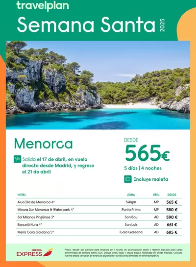 Ofertas de Viajes en Xinzo de Limia | Travelplan Menorca de Travelplan | 29/1/2025 - 15/2/2025