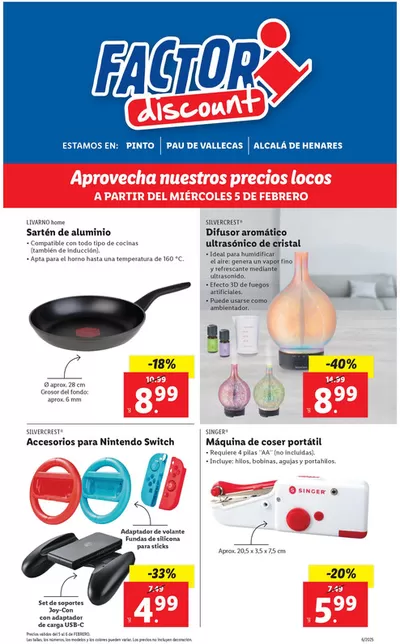 Ofertas de Hiper-Supermercados en Morata de Tajuña | Factori discount - Ofertas válidas del 05/02 al 10/02. de Lidl | 5/2/2025 - 10/2/2025