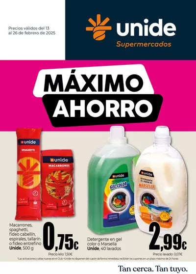 Catálogo Unide Supermercados en Alcorcón | Máximo Ahorro en UNIDE Supermercados  | 13/2/2025 - 26/2/2025