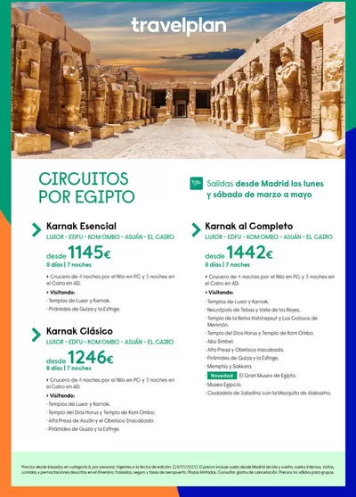 Ofertas de Viajes en Calahorra | Travelplan Egipto de Travelplan | 4/2/2025 - 28/2/2025