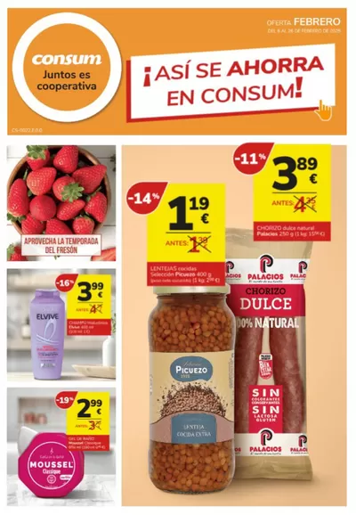 Catálogo Consum en Elda | Así se ahorra en Consum!  | 6/2/2025 - 26/2/2025