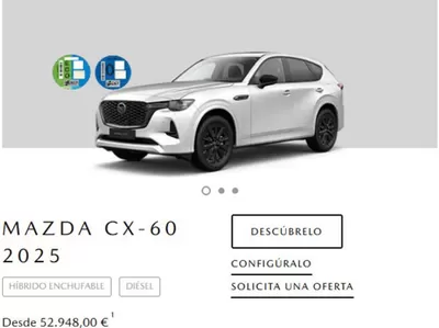 Ofertas de Coches, Motos y Recambios en Sabadell | Mazda CX-60 2025 desde 52.948,00€ de Mazda | 7/2/2025 - 28/2/2025