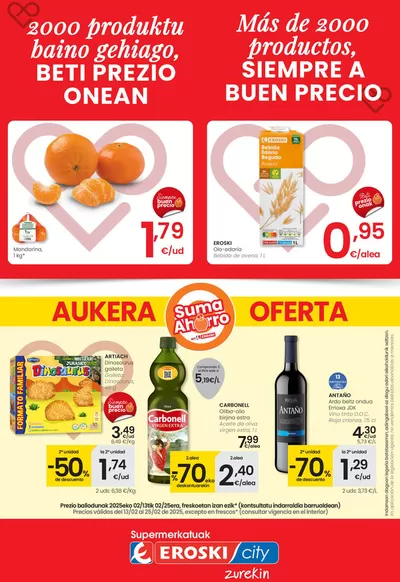 Catálogo Eroski | 2000 produktu baino gehiago, BETI PREZIO ONEAN EROSKI CITY | 13/2/2025 - 25/2/2025