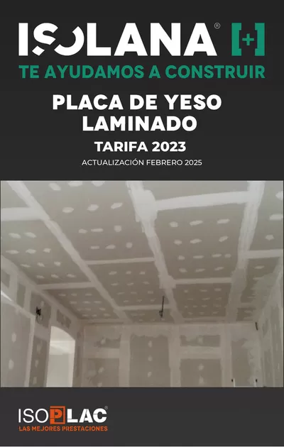 Ofertas de Jardín y Bricolaje en Valdemoro | PLACA DE YESO LAMINADO – TARIFA ISOLANA de Isolana | 12/2/2025 - 28/2/2025