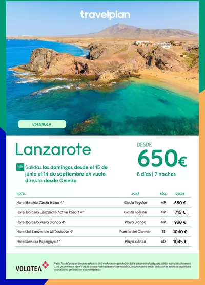 Ofertas de Viajes en Mairena del Alcor | Travelplan Lanzarote de Travelplan | 13/2/2025 - 6/3/2025